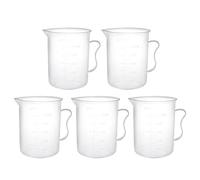 Sourcingmap Measuring Cup 250ml PP Plastic Graduated Beaker Clear with Handle for Lab Kitchen Liquids 5pcs