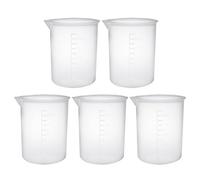 sourcingmap Measuring Cup 250ml PP Plastic Graduated Beaker Transparent for Lab Kitchen liquids 5pcs