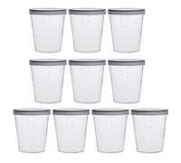 sourcingmap Measuring Cup 30ml Plastic Graduated Beaker Transparent with Lid for Lab Kitchen liquids 10pcs