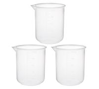sourcingmap Measuring Cup 500ml PP Plastic Graduated Beaker Transparent for Lab Kitchen liquids 3pcs