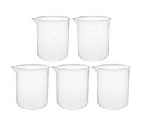 sourcingmap Measuring Cup 500ml PP Plastic Graduated Beaker Transparent for Lab Kitchen liquids 5pcs