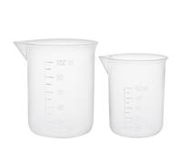 sourcingmap Measuring Cup 50ml 100ml Set of 2, PP Plastic Graduated Beaker Transparent for Lab Kitchen liquids