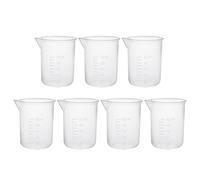 sourcingmap Measuring Cup 50ml PP Plastic Graduated Beaker Transparent for Lab Kitchen liquids 7pcs