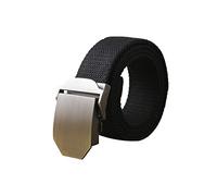 Sourcingmap Men Canvas Automatic Buckle Adjustable Holeless Belt Width 1 1/2" Black