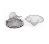 sourcingmap Mesh Hole Kitchen Bathroom Slop Laundry Basin Basket Sink Drain Strainer Hair Catcher 4Pcs Silver Tone