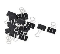 Sourcingmap Metal Binder Paper Clip, 20mm Small Multi-Function Desk Document Office Stationery Binder Clips for Home Office, 24 Pcs Black