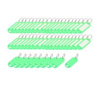 sourcingmap Metal Split Ring Plastic ID Label Name Key Tag 50Pcs Green