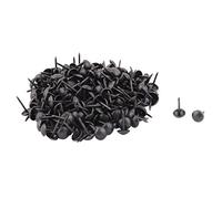 sourcingmap Metal Table Chair Round Head Thumb Tack Nail Pushpin 7 x 13mm 200pcs Black