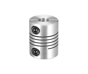 Sourcingmap Motor Shaft 6.35mm to 8mm Joint Helical Beam Coupler Coupling 20mm Dia 25mm Length Silver