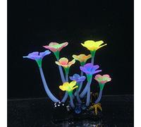Sourcingmap® Multi Color Thick Stems Glowing Effect Artificial Flowers Stone for Fish Tank