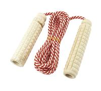 sourcingmap® Nylon Stripe String Plastic Grip Jump Fitness Exercise Skipping Rope Red