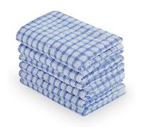 Sourcingmap Pack of 6 Cotton Dish Cloths Waffle Weave, Water Absorbent Kitchen Small Dish Towel Set for Washing Up - Washable Reusable Tea Hand Towels, 38 x 27cm Blue - Small Size
