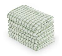 Sourcingmap Pack of 6 Cotton Dish Cloths Waffle Weave, Water Absorbent Kitchen Small Dish Towel Set for Washing Up - Washable Reusable Tea Hand Towels, 38 x 27cm Green - Small Size