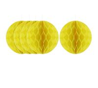 sourcingmap Party Lantern Design Tree Hanging DIY Decor Honeycomb Ball Yellow 6 Inch Dia 5pcs
