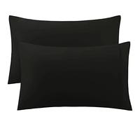 sourcingmap Pillow Cases Covers Home Room Pillowcases with Envelope Closure Housewife Egyptian Cotton 250 Thread Count Set of 2 Black King(51x91cm)