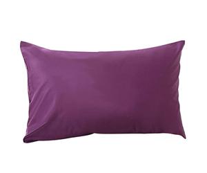sourcingmap Pillow Cases Covers Home Room Pillowcases with Envelope Closure Housewife Egyptian Cotton 250 Thread Count Set of 2 Deep Purple Queen(50x75cm)