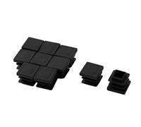 sourcingmap Plastic Blanking End Cap Square Tube Pipe Insert Bung 16mm 10Pcs Black
