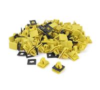 sourcingmap Plastic Bumper Push in Square Hole Rivet Door Trim Clips 100PCS Yellow