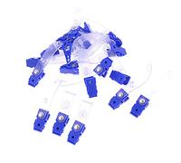 Sourcingmap Plastic ID Card Holder Badge Strap Clip Fastener - Blue/Clear (Pack of 20)