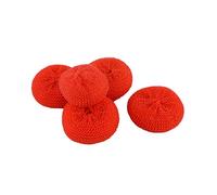 Sourcingmap Plastic Kitchen Dish Pot Pan Mesh Scouring Washing Cleaning Scrubber Pad 5pcs Red
