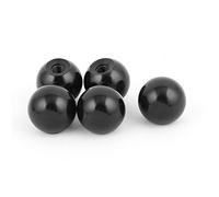 Sourcingmap Plastic M8 x 28mm Thread 30mm Diameter Spherical Round Ball Lever Knob Black 5Pcs
