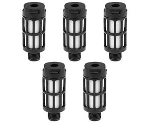 sourcingmap Plastic Pneumatic Muffler Exhaust 1/8 G Black, 5pcs