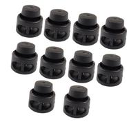 Sourcingmap Plastic Toggle Stoppers 2 Holes Cord Locks End 10 Pcs Black