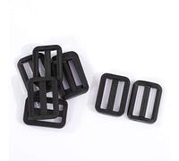 Sourcingmap Plastic Travel Adjustable Backpack Glide Buckle 25mm Strap Width 8pcs Black