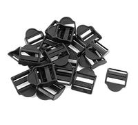 sourcingmap® Plastic Webbing Strap Ladder Slider Buckles Lock 25mm 20 Pcs Black