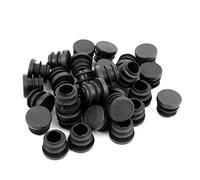 Sourcingmap Round Chair Leg Pipe Tube Insert Blanking Cover Black 15mm Dia Cap 30pcs