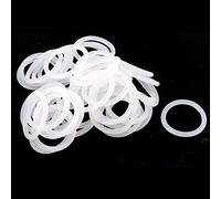 Sourcingmap Rubber Flat Washer 30mm OD 24mm ID 3mm Thickness Sealing Gasket for Faucet Pipe Water Hose, White, Pack of 48