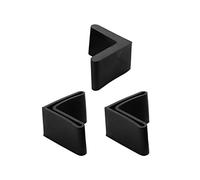 Sourcingmap Rubber L Shaped Angle Iron Leg Foot Cover Cap Pads 30mm x 30mm 3Pcs Black