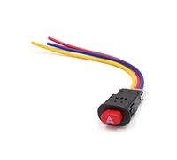 sourcingmap Scooter 3 Wired Red Push Button Double Flash Warning Switch 12V 24V