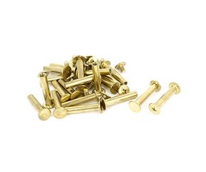 Sourcingmap Scrapbook Leather 5x25mm Brass Plated Binding Chicago Screw Post 20pcs