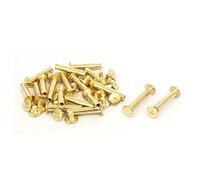 Sourcingmap Screw Post Female 5x25mm Belt Buckle Binding Bolts Leather Fastener Brass Tone 20 Sets