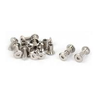Sourcingmap Screw Post Male M6x20mm Belt Buckle Binding Bolts Leather Fastener 10 Sets