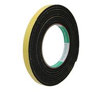 Sourcingmap Sealing Foam Tape 12mm Wide 4mm Thick 3 M/9.84ft Long, Self Adhesive Weather Strip for Window Door Insulation, Yellow Black