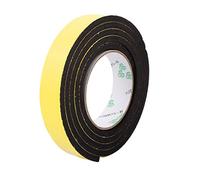 Sourcingmap Sealing Foam Tape 25mm Wide 6mm Thick 2m/6.56ft Long, Self Adhesive Weather Strip for Window Door Insulation, Yellow Black