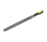 Sourcingmap Second Cut Grade High Carbon Hardened Steel Flat Mill File W Rubber Hand Grip Handle, 12-Inch