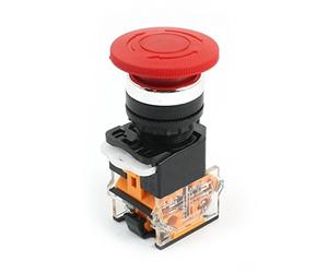 Sourcingmap Self Locking Type Red Mushroom Push Button Switch 440V 10A LA38/203
