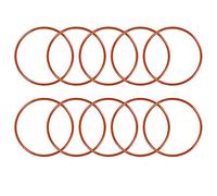 sourcingmap Silicone O-Ring, 53mm OD, 49mm ID, 2mm Width, VMQ Seal Rings Gasket, Red, Pack of 10