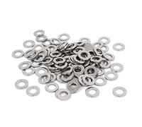 Sourcingmap Silver Tone 304 Stainless Steel Flat Washer 1/4-inch 100pcs for Screws