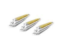 Sourcingmap Slanted Tip Beauty Nail Clipper/Cutter, Silver Tone - 3 Piece