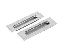 Sourcingmap Sliding Door Cabinet Flush Recessed Pull Handle Silver Tone 14cm Length 2pcs