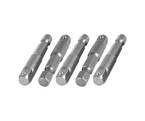 Sourcingmap Socket Adapter Set 1/4" Hex Shank to 1/4" Impact Driver/Drill (Pack of 5)