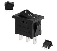 Sourcingmap SPDT 3P 3 Position On-Off-On Toggle Wiring Boat Rocker Switch Black AC 125V/12A 250V/10A