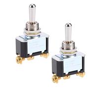 sourcingmap SPDT Rocker Toggle Switch Momentary Heavy-Duty 10A 250V 15A 125V 3P ON/Off/ON Switch Bat Waterproof Boot Cap Cover T6015W 2pcs