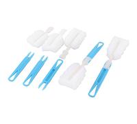 Sourcingmap Sponge Head Detachable Bottle Tea Cup Glass Cleaning Brush Cleaner 5pcs Blue
