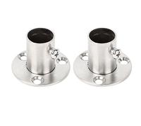 Sourcingmap Stainless Steel Cabinet Clothes Closet Rod Bracket Holder Flange Socket 16mm Dia 2 Pcs