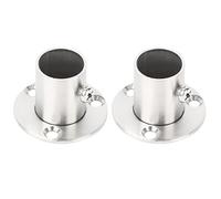 Sourcingmap Stainless Steel Cabinet Clothes Closet Rod Bracket Holder Flange Socket 19mm Dia 2 Pcs